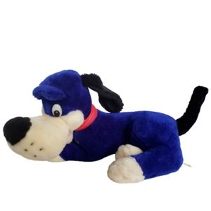 Vintage Royal Plush Blue Stuffed Animal Dog